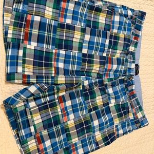 Nautica Men's Plaid Shorts in Blue and Green
